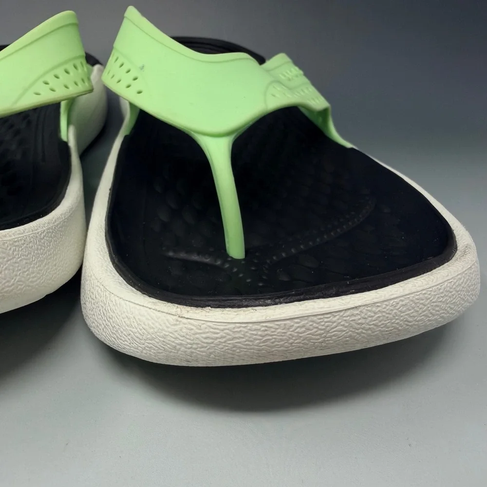 Crocs LiteRide Flip Flops Mens 10 Womens 12 Lime Green 205182 Sandals